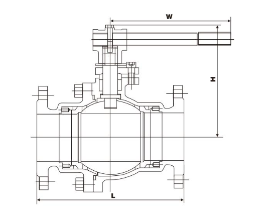 鑄鋼法蘭球閥(圖1)