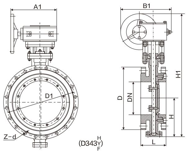三偏心金屬硬密封蝶閥(圖1)
